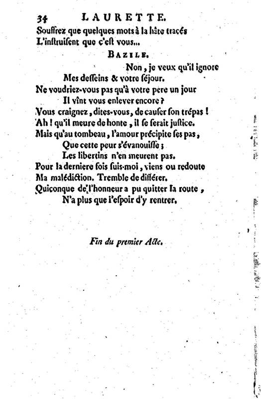 Laurette, comédie en trois actes et en vers, tirée des Contes de M. Marmontel Laurette, comédie en trois actes et en vers, tirée des Contes de M. Marmontel
