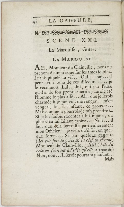Gageure imprévue (La), comédie en prose et en un acte… par M. Sedaine. [Paris, les Comédiens français, 27 mai 1768]