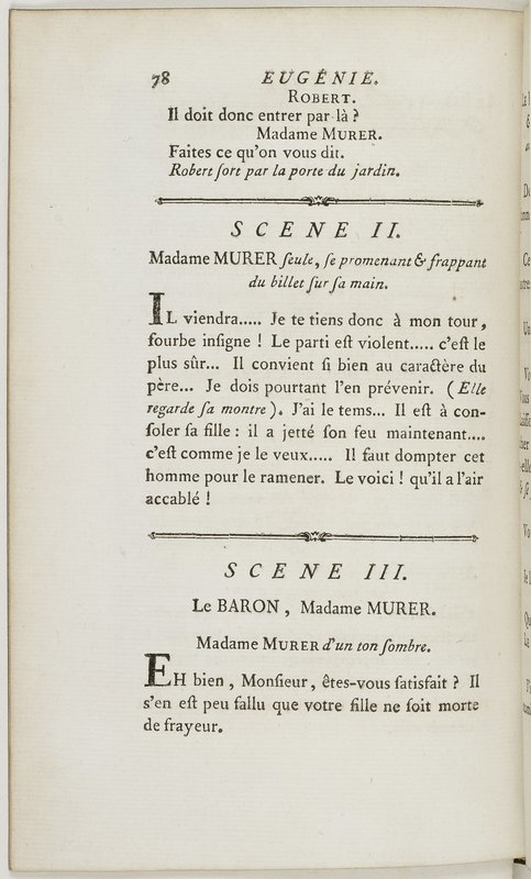 Eugénie, drame en cinq actes en prose, enrichi de figures en taille-douce ; avec un Essai sur le drame sérieux Eugénie, drame en cinq actes en prose, enrichi de figures en taille-douce ; avec un Essai sur le drame sérieux