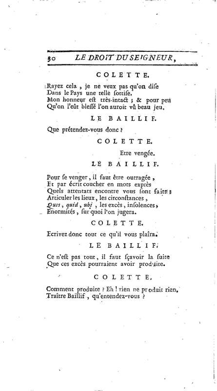 Droit du Seigneur (Le),comédie en vers par M. de Voltaire. Représentée pour la première fois, sous le titre de L'Écueil du sage, par les Comédiens françois ordinaires du Roi, le 18 janvier 1762,