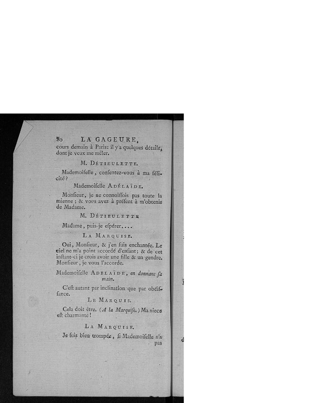 Gageure imprévue (La), comédie en prose et en un acte Gageure imprévue (La), comédie en prose et en un acte