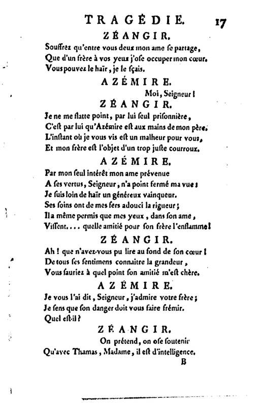 Mustapha et Zéangir, tragédie en cinq actes et en vers, représentée sur le théâtre de Fontainebleau, devant Leurs Majestés, le 1er novembre 1776 Mustapha et Zéangir, tragédie en cinq actes et en vers, représentée sur le théâtre de Fontainebleau, devant Leurs Majestés, le 1er novembre 1776