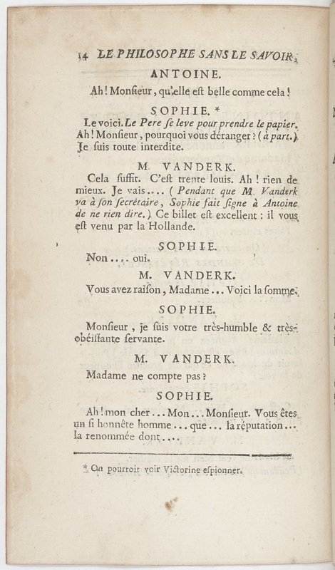 Philosophe sans le savoir (Le), comédie en prose et en cinq actes… par M. Sedaine. [Paris, les Comédiens français, 2 novembre 1765]
