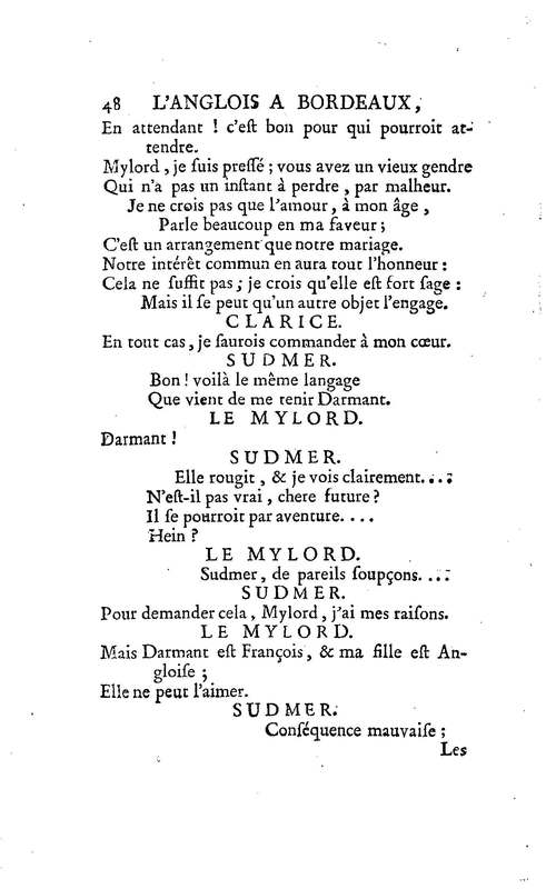 Anglais à Bordeaux (L'), comédie en un acte et en vers libres, par M. Favart… [Par les Comédiens françois ordinaires du Roi, 14 mars 1763]