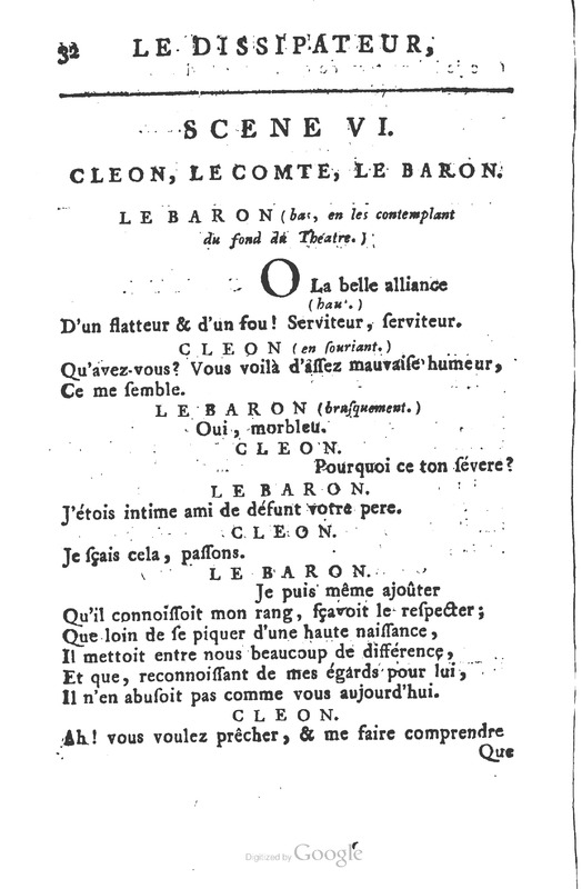 Dissipateur ou l’honnête-friponne (Le), comédie