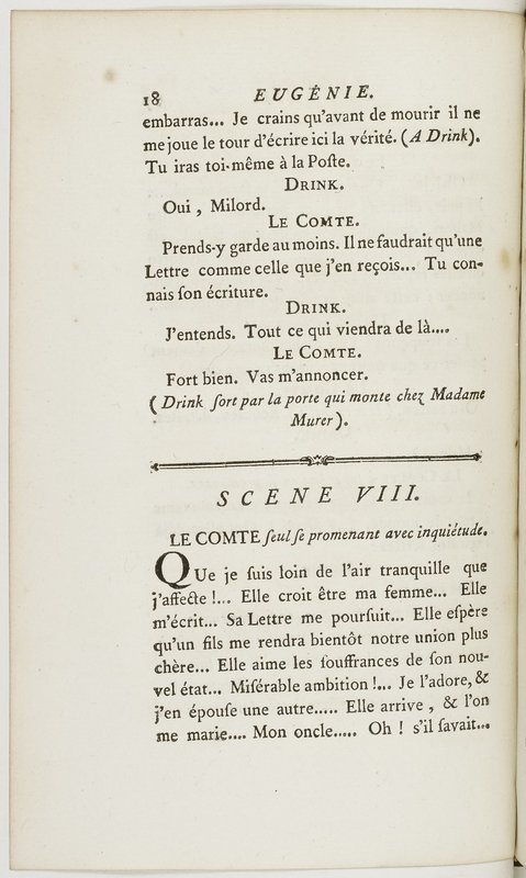 Eugénie, drame en cinq actes en prose, enrichi de figures en taille-douce ; avec un Essai sur le drame sérieux Eugénie, drame en cinq actes en prose, enrichi de figures en taille-douce ; avec un Essai sur le drame sérieux