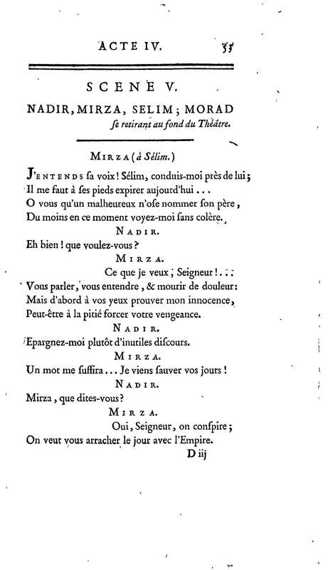 Nadir, ou Thamas-Kouli-Kan : tragédie, par M. D. B. Représentée pour la première fois, sur le Théâtre de la Nation, le 31 août 1780 Nadir, ou Thamas-Kouli-Kan : tragédie, par M. D. B. Représentée pour la première fois, sur le Théâtre de la Nation, le 31 août 1780