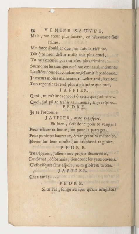 Venise sauvée, tragedie. Représentée par les Comédiens françois, le 5 décembre 1746… [Seconde édition]