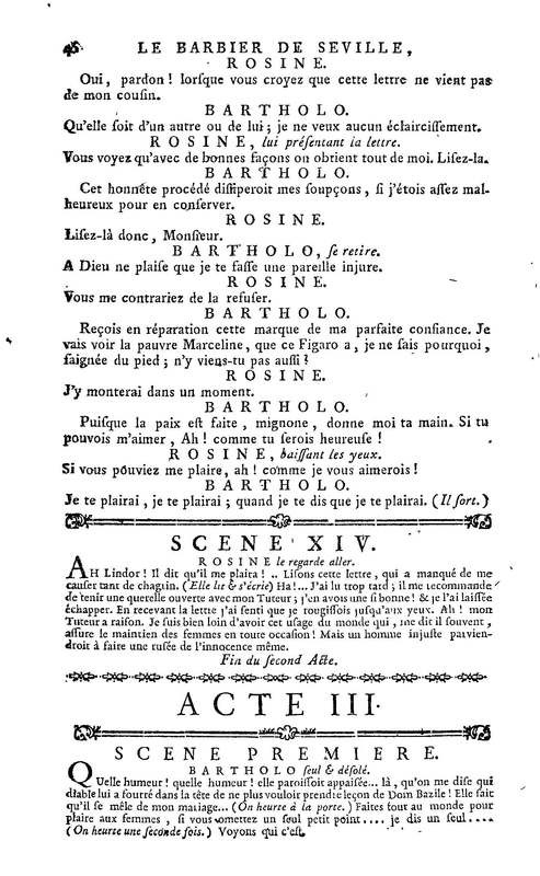 Barbier de Séville, ou la Précaution inutile (Le), comédie en quatre actes, par M. de Beaumarchais, représentée sur le théâtre de la Comédie Française le 23 février 1775 (avec une Lettre modérée sur la chute et la critique du Barbier de Séville) Barbier de Séville, ou la Précaution inutile (Le), comédie en quatre actes, par M. de Beaumarchais, représentée sur le théâtre de la Comédie Française le 23 février 1775 (avec une Lettre modérée sur la chute et la critique du Barbier de Séville)