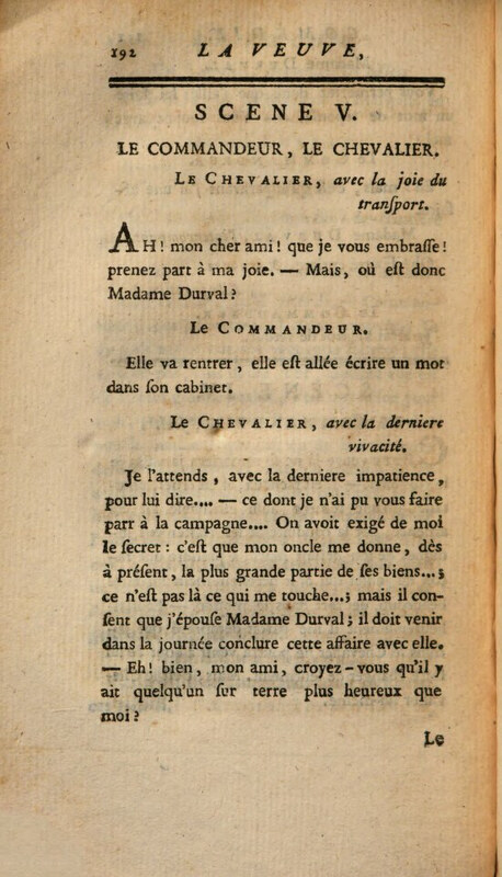 Veuve (La), comédie en un acte et en prose Veuve (La), comédie en un acte et en prose