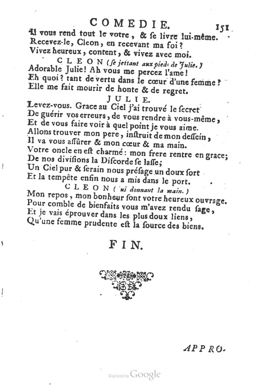 Dissipateur ou l’honnête-friponne (Le), comédie