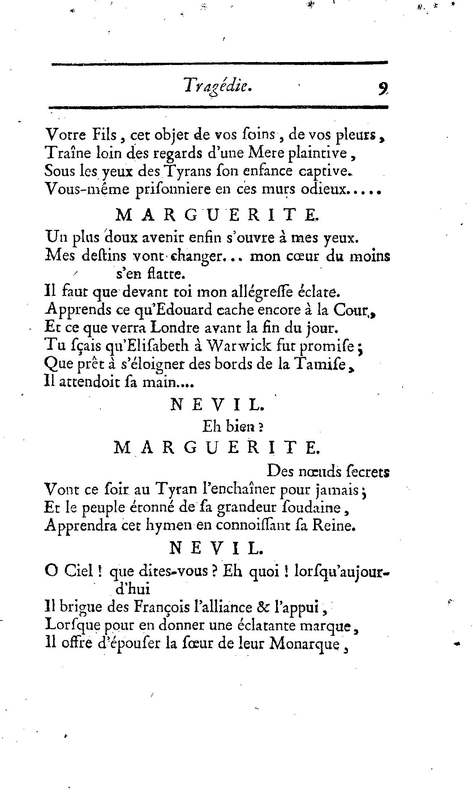 Comte de Warwik [sic] (Le), tragédie par M. de La Harpe, représentée pour la première fois par les Comédiens françois ordinaires du Roi, le 7 novembre 1763