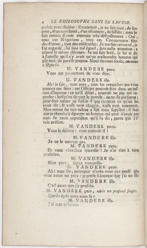 Philosophe sans le savoir (Le), comédie en prose et en cinq actes… par M. Sedaine. [Paris, les Comédiens français, 2 novembre 1765]