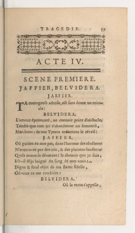 Venise sauvée, tragedie. Représentée par les Comédiens françois, le 5 décembre 1746… [Seconde édition]