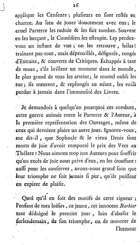 Barbier de Séville, ou la Précaution inutile (Le), comédie en quatre actes, par M. de Beaumarchais, représentée sur le théâtre de la Comédie Française le 23 février 1775 (avec une Lettre modérée sur la chute et la critique du Barbier de Séville)