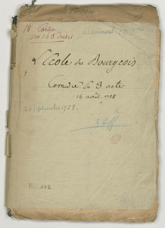 École des bourgeois (L’), comédie en trois actes et en prose avec un prologue