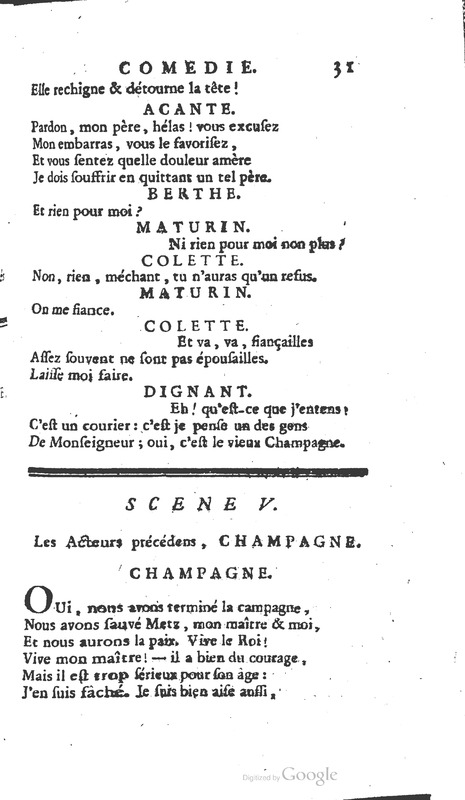 Droit du seigneur (Le), Comédie en cinq actes