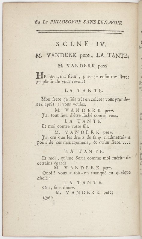 Philosophe sans le savoir (Le), comédie en prose et en cinq actes… par M. Sedaine. [Paris, les Comédiens français, 2 novembre 1765]