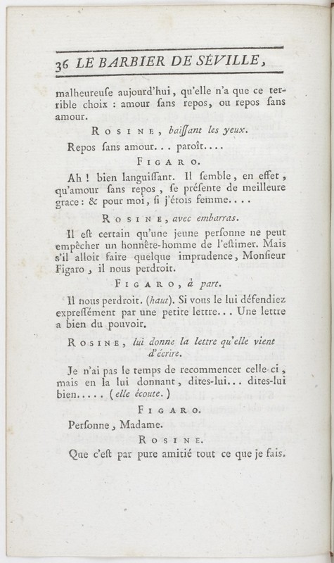 Barbier de Séville, ou la Précaution inutile (Le), comédie en quatre actes ; par M. de Beaumarchais ; représentée & tombée sur le théâtre de la Comédie Françoise aux Tuileries, le 23 de février 1775