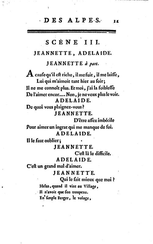 Bergère des Alpes (La), pastorale en trois actes et en vers, mêlée de chants, par M. Marmontel de l'Académie françoise