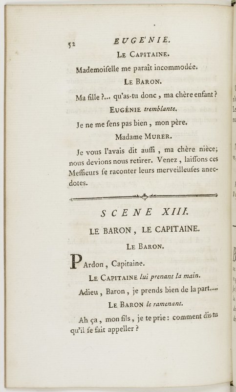 Eugénie, drame en cinq actes en prose, enrichi de figures en taille-douce ; avec un Essai sur le drame sérieux Eugénie, drame en cinq actes en prose, enrichi de figures en taille-douce ; avec un Essai sur le drame sérieux