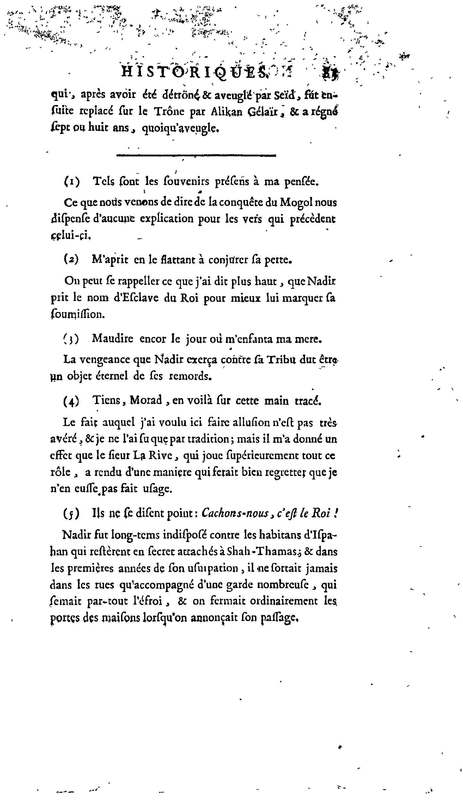 Nadir, ou Thamas-Kouli-Kan : tragédie, par M. D. B. Représentée pour la première fois, sur le Théâtre de la Nation, le 31 août 1780 Nadir, ou Thamas-Kouli-Kan : tragédie, par M. D. B. Représentée pour la première fois, sur le Théâtre de la Nation, le 31 août 1780