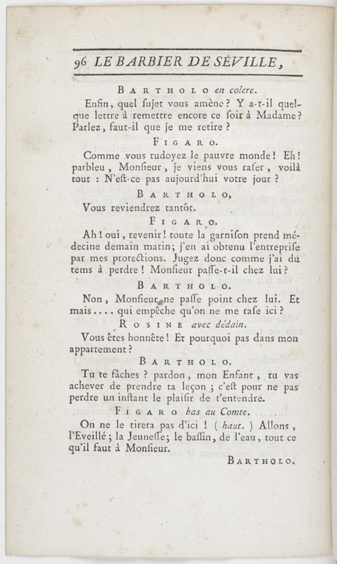 Barbier de Séville, ou la Précaution inutile (Le), comédie en quatre actes ; par M. de Beaumarchais ; représentée & tombée sur le théâtre de la Comédie Françoise aux Tuileries, le 23 de février 1775 Barbier de Séville, ou la Précaution inutile (Le), comédie en quatre actes ; par M. de Beaumarchais ; représentée & tombée sur le théâtre de la Comédie Françoise aux Tuileries, le 23 de février 1775