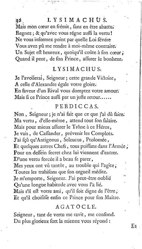 Lysimachus, tragédie par M. de Caux de Montlebert, représentée pour la première fois le 13 décembre 1737 Lysimachus, tragédie par M. de Caux de Montlebert, représentée pour la première fois le 13 décembre 1737