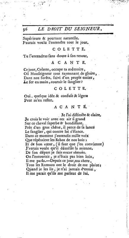 Droit du Seigneur (Le),comédie en vers par M. de Voltaire. Représentée pour la première fois, sous le titre de L'Écueil du sage, par les Comédiens françois ordinaires du Roi, le 18 janvier 1762,