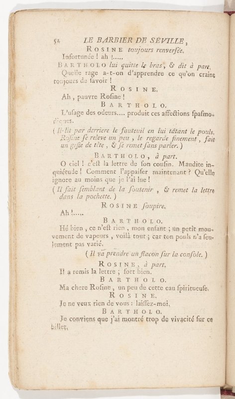 Barbier de Séville, ou la Précaution inutile (Le), comédie en quatre actes, par M. de Beaumarchais, représentée sur le théâtre de la Comédie Française le 23 février 1775 (avec une Lettre modérée sur la chute et la critique du Barbier de Séville)