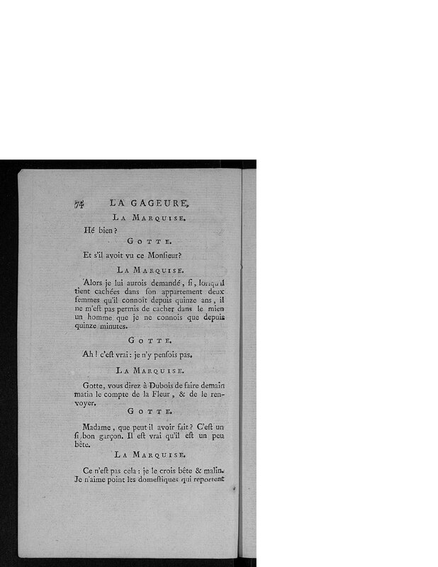 Gageure imprévue (La), comédie en prose et en un acte Gageure imprévue (La), comédie en prose et en un acte