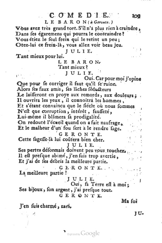 Dissipateur ou l’honnête-friponne (Le), comédie