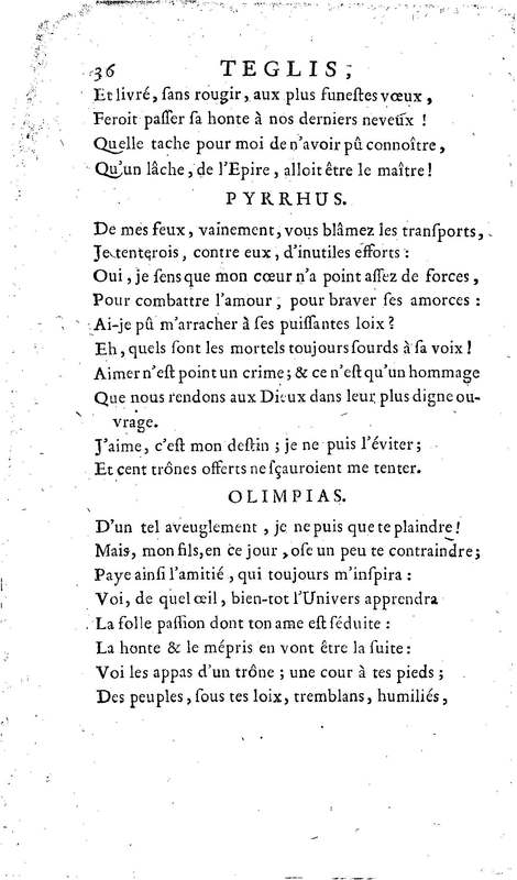 Téglis, tragédie représentée pour la première fois par les Comédiens ordinaires du Roi, le 19 septembre 1735