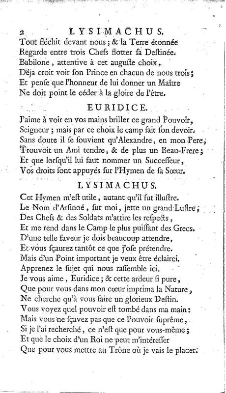 Lysimachus, tragédie par M. de Caux de Montlebert, représentée pour la première fois le 13 décembre 1737 Lysimachus, tragédie par M. de Caux de Montlebert, représentée pour la première fois le 13 décembre 1737