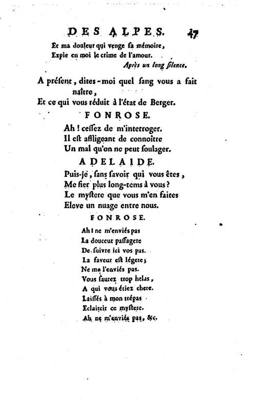 Bergère des Alpes (La), pastorale en trois actes et en vers, mêlée de chants, par M. Marmontel de l'Académie françoise