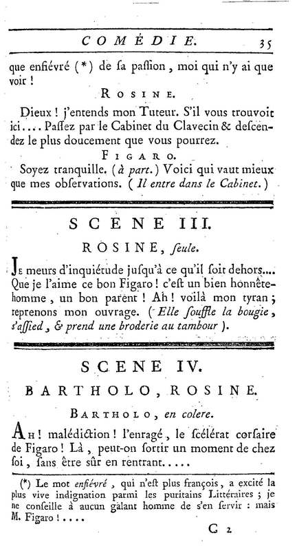 Barbier de Séville, ou la Précaution inutile (Le), comédie en quatre actes, par M. de Beaumarchais, représentée sur le théâtre de la Comédie Française le 23 février 1775 (avec une Lettre modérée sur la chute et la critique du Barbier de Séville)