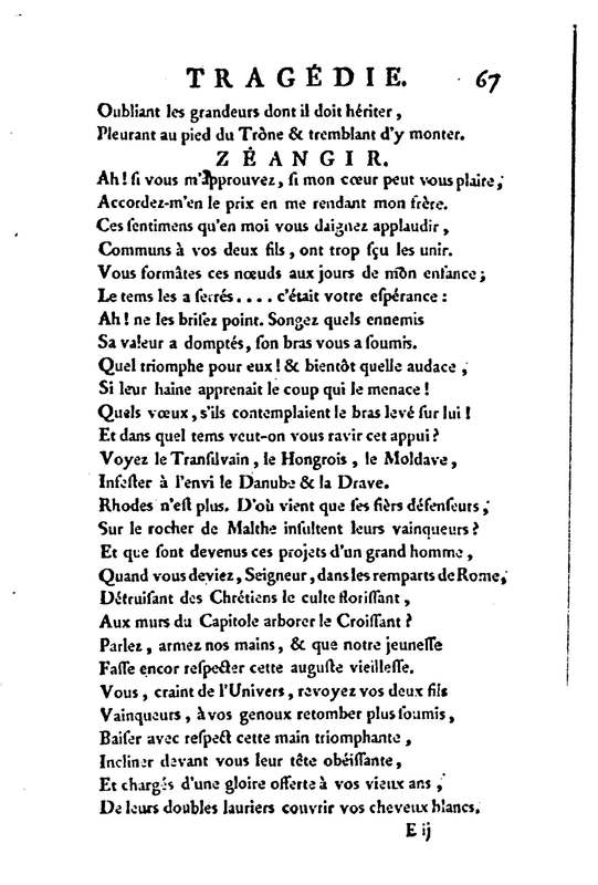 Mustapha et Zéangir, tragédie en cinq actes et en vers, représentée sur le théâtre de Fontainebleau, devant Leurs Majestés, le 1er novembre 1776 Mustapha et Zéangir, tragédie en cinq actes et en vers, représentée sur le théâtre de Fontainebleau, devant Leurs Majestés, le 1er novembre 1776