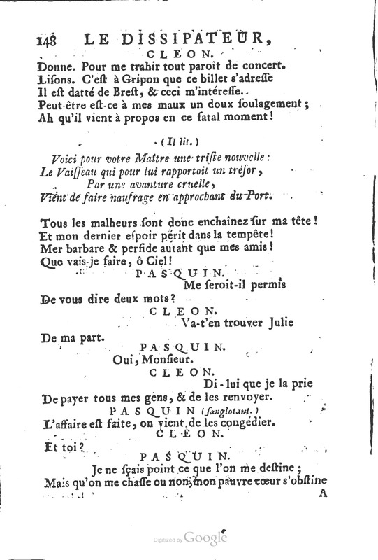 Dissipateur ou l’honnête-friponne (Le), comédie Dissipateur ou l’honnête-friponne (Le), comédie