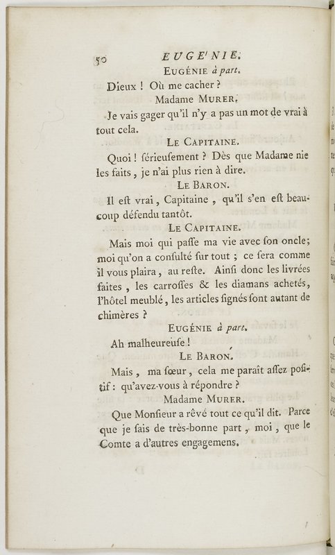 Eugénie, drame en cinq actes en prose, enrichi de figures en taille-douce ; avec un Essai sur le drame sérieux Eugénie, drame en cinq actes en prose, enrichi de figures en taille-douce ; avec un Essai sur le drame sérieux