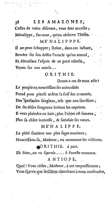 Amazones (Les), tragédie en cinq actes, par madame du Boccage, représentée par les Comédiens ordinaires du Roy, aux mois de juillet et d'août 1749