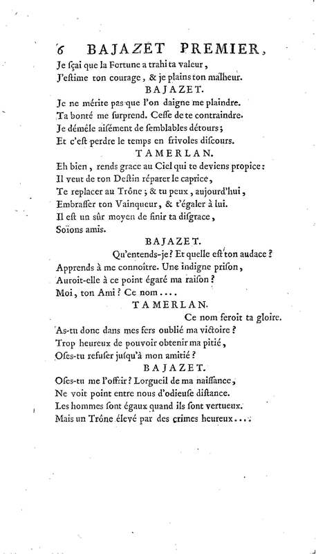 Bajazet premier, tragédie par M. le chevalier de P***