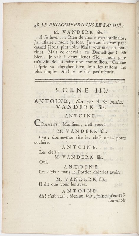 Philosophe sans le savoir (Le), comédie en prose et en cinq actes… par M. Sedaine. [Paris, les Comédiens français, 2 novembre 1765]