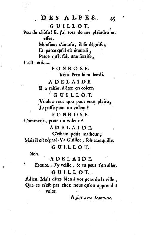 Bergère des Alpes (La), pastorale en trois actes et en vers, mêlée de chants, par M. Marmontel de l'Académie françoise Bergère des Alpes (La), pastorale en trois actes et en vers, mêlée de chants, par M. Marmontel de l'Académie françoise