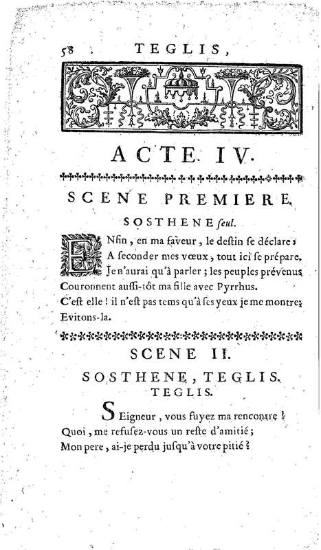Téglis, tragédie représentée pour la première fois par les Comédiens ordinaires du Roi, le 19 septembre 1735 Téglis, tragédie représentée pour la première fois par les Comédiens ordinaires du Roi, le 19 septembre 1735