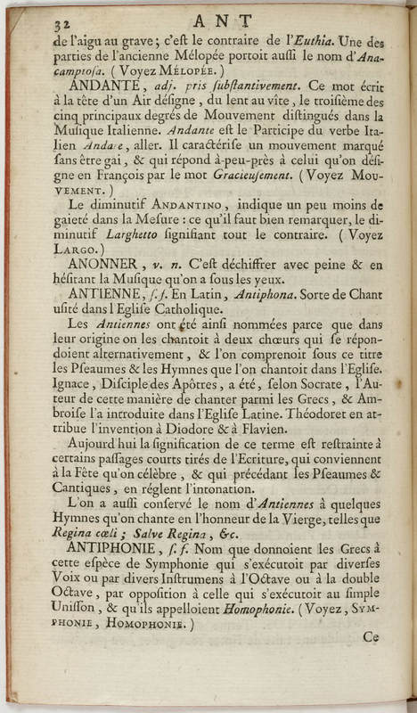 Dictionnaire de musique par Jean-Jacques Rousseau