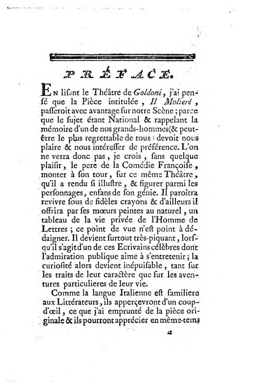 Molière, drame en cinq actes en prose; imité de Goldoni Molière, drame en cinq actes en prose; imité de Goldoni