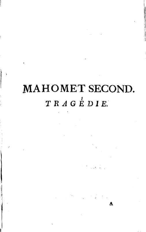 Mahomet second, tragédie, par M. de La Noue