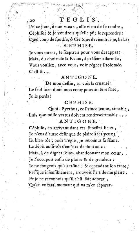 Téglis, tragédie représentée pour la première fois par les Comédiens ordinaires du Roi, le 19 septembre 1735 Téglis, tragédie représentée pour la première fois par les Comédiens ordinaires du Roi, le 19 septembre 1735
