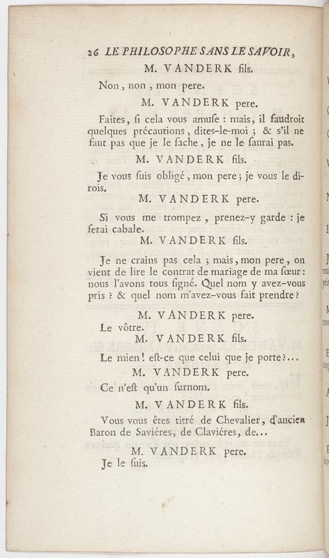 Philosophe sans le savoir (Le), comédie en prose et en cinq actes… par M. Sedaine. [Paris, les Comédiens français, 2 novembre 1765]