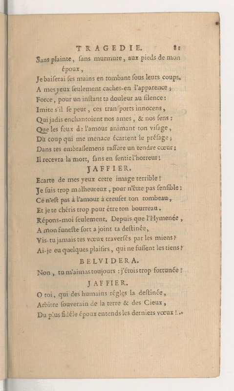 Venise sauvée, tragedie. Représentée par les Comédiens françois, le 5 décembre 1746… [Seconde édition]